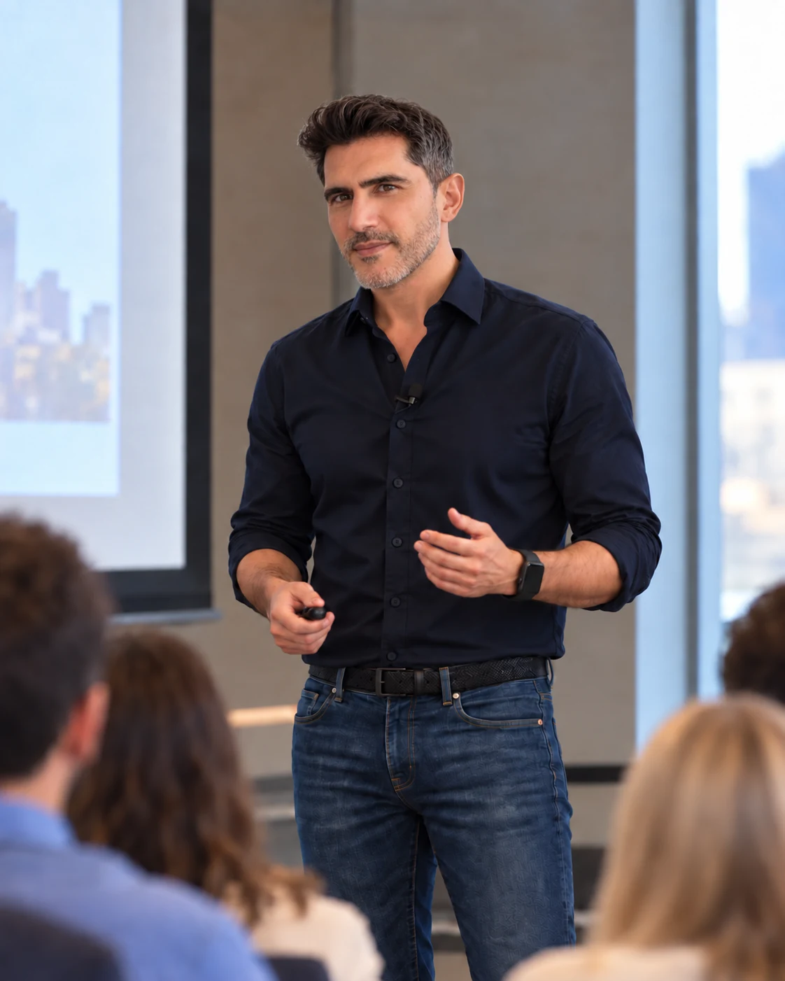 Álvaro Malmierca speaking on stage